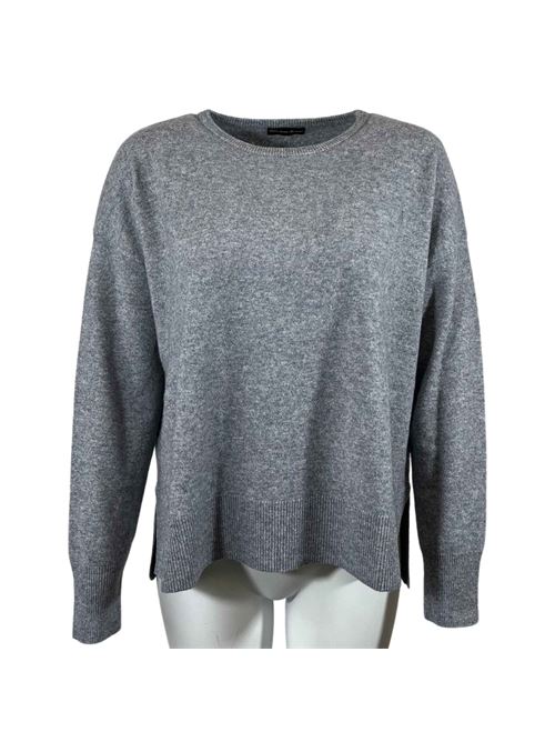 WOMEN'S CREW NECK SWEATER ASYMMETRICAL CUT GREY ESSENTIEL STUDIO | LMD036GRIGIO